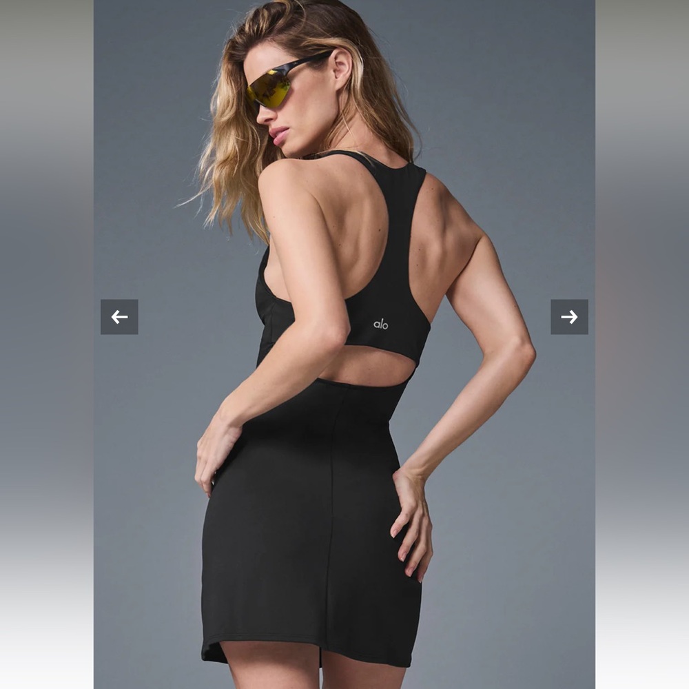 ALO Yoga Sleek Black Backless Dress